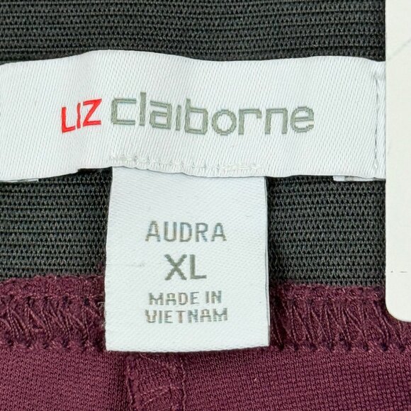 Liz Claiborne Women's Audra Wine Straight Leg Pull-on Stretch Pants Size XL NWT - Picture 6 of 11